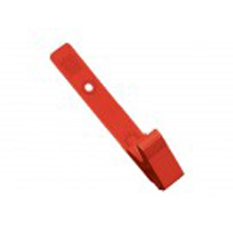 BRADY PEOPLE ID, RED PLASTIC STRAP CLIP, KNURLED THUMB-GRIP W/ DELRIN STRAP, PACK OF 100